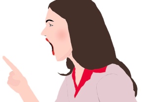 Grafik: Wütende Frau mit erhobenem Zeigefinger